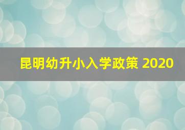 昆明幼升小入学政策 2020